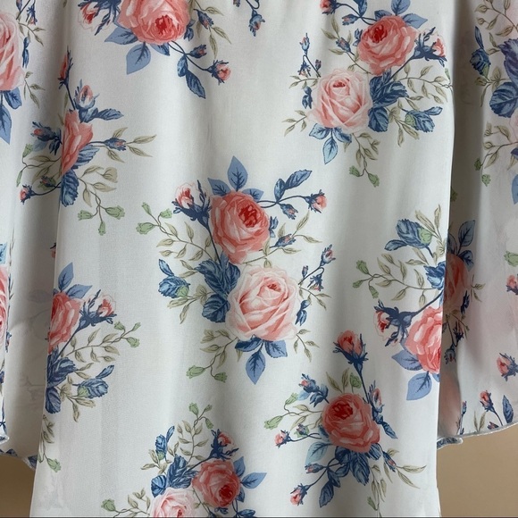 Love Delirious Large Floral Maternity Cold Shoulder Flowy Top Garden Spring - Picture 4 of 8